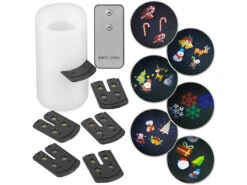 Lunartec LED Projektionskerze:2er-Set LED-Projektions-Kerze, 24 Weihnachtliche Motive, Fernbedienung -Lunartec Shop nx8977 20