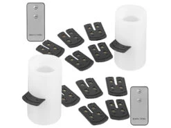 Lunartec LED Projektionskerze:2er-Set LED-Projektions-Kerze, 24 Weihnachtliche Motive, Fernbedienung -Lunartec Shop nx8978 0