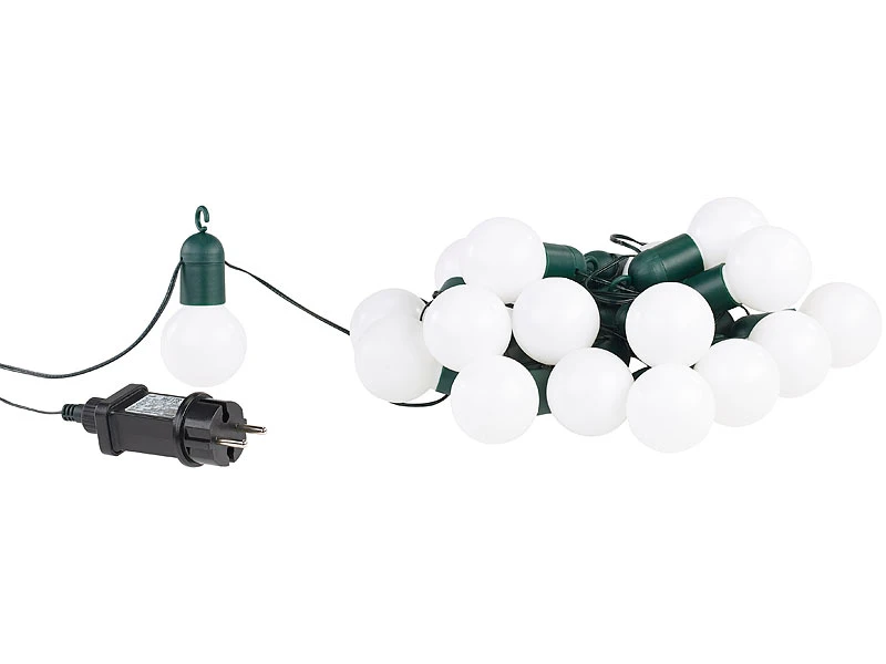 Lunartec Lichterkette Glühbirne:LED-Lichterkette Mit 20 Lämpchen, 1,2 Watt, Warmweiß, 475 Cm, IP44 8 Lunartec Lichterkette Glühbirne:LED-Lichterkette Mit 20 Lämpchen, 1,2 Watt, Warmweiß, 475 Cm, IP44 – Bild 6