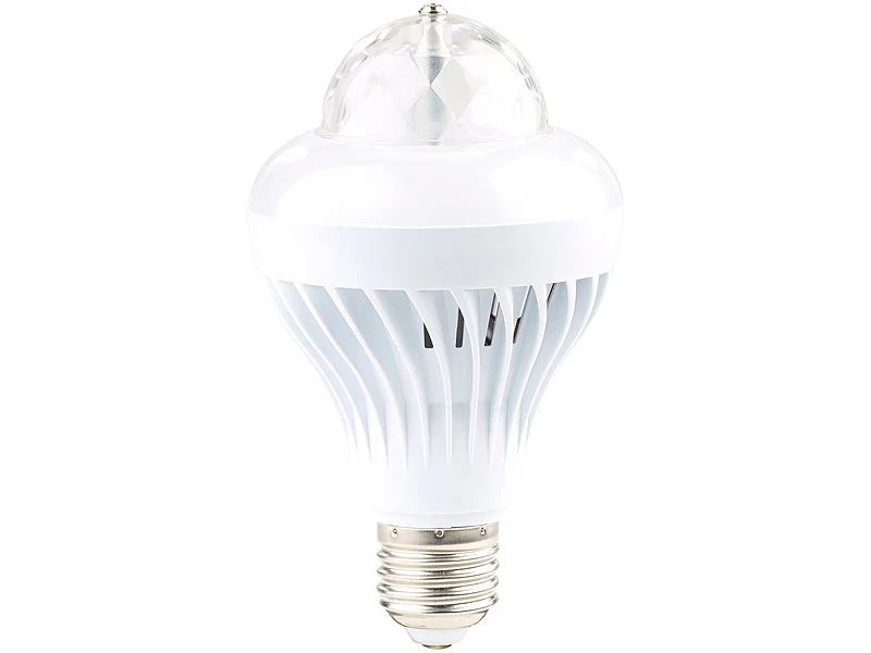 Lunartec Discolampe:Rotierende Disco-LED-Lampe, Galaxie-Effekt, Weißlichtmodus, E27, 5 W 5 Lunartec Discolampe:Rotierende Disco-LED-Lampe, Galaxie-Effekt, Weißlichtmodus, E27, 5 W – Bild 3