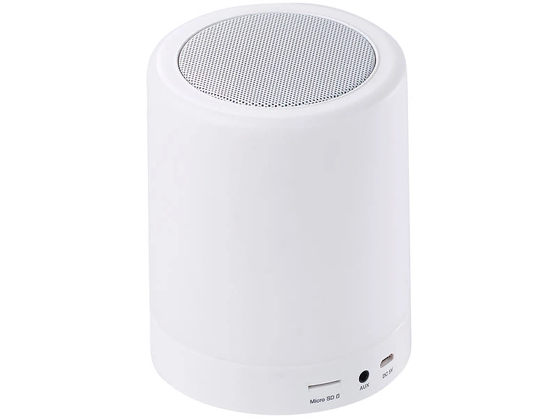 Lunartec Bluetooth Tischlampe:2in1-Lautsprecher, Bluetooth, Akku, LED-Tischleuchte 6 Watt, 160 Lumen 6 Lunartec Bluetooth Tischlampe:2in1-Lautsprecher, Bluetooth, Akku, LED-Tischleuchte 6 Watt, 160 Lumen – Bild 4