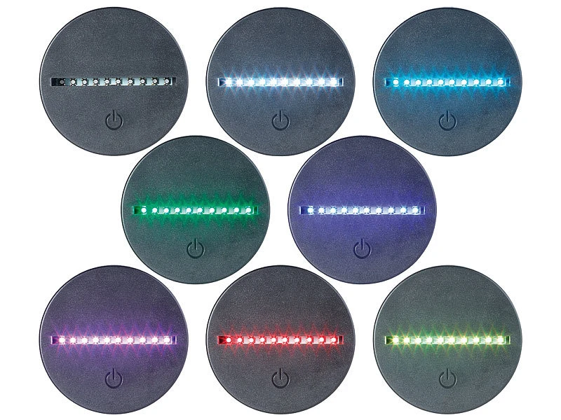 Lunartec LED Lichtsockel:3D-Hologramm-Lampe Für Austauschbare 3D-Leuchtmotive, 7-farbig, USB 4 Lunartec LED Lichtsockel:3D-Hologramm-Lampe Für Austauschbare 3D-Leuchtmotive, 7-farbig, USB – Bild 2