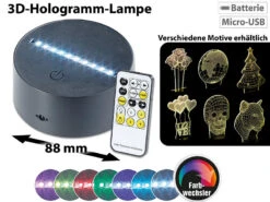 Lunartec 3D LED:3D-Hologramm-Lampe Mit Leuchtmotiv "Unendliche Schleife", 7-farbig -Lunartec Shop nx9153 13