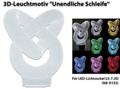 Lunartec 3D LED:3D-Hologramm-Lampe Mit Leuchtmotiv "Unendliche Schleife", 7-farbig -Lunartec Shop nx9154 16