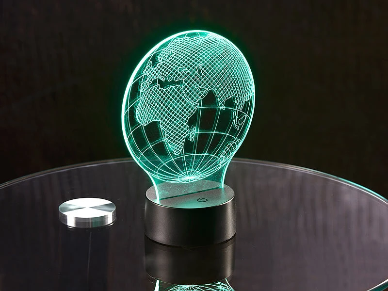 Lunartec 3D Lampe:3D-Leuchtmotiv "Planet Erde" Für Deko-LED-Lichtsockel LS-7.3D 6 Lunartec 3D Lampe:3D-Leuchtmotiv "Planet Erde" Für Deko-LED-Lichtsockel LS-7.3D – Bild 4