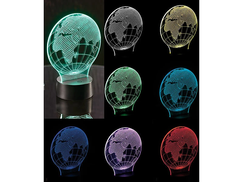 Lunartec 3D Lampe:3D-Leuchtmotiv "Planet Erde" Für Deko-LED-Lichtsockel LS-7.3D 5 Lunartec 3D Lampe:3D-Leuchtmotiv "Planet Erde" Für Deko-LED-Lichtsockel LS-7.3D – Bild 3