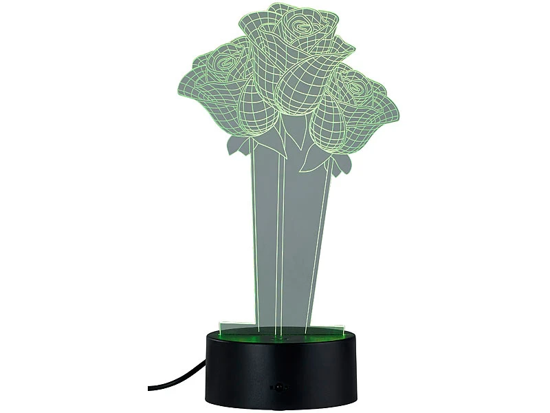 Lunartec 3D Lichter:3D-Hologramm-Lampe Mit Leuchtmotiv "Rosen", 7-farbig 19 Lunartec 3D Lichter:3D-Hologramm-Lampe Mit Leuchtmotiv "Rosen", 7-farbig – Bild 17