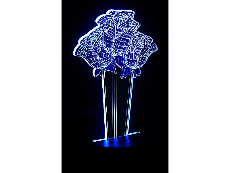 Lunartec 3D Lichter:3D-Hologramm-Lampe Mit Leuchtmotiv "Rosen", 7-farbig 11 Lunartec 3D Lichter:3D-Hologramm-Lampe Mit Leuchtmotiv "Rosen", 7-farbig – Bild 9
