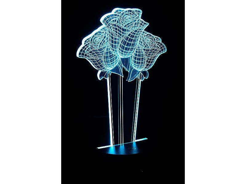Lunartec 3D Lichter:3D-Hologramm-Lampe Mit Leuchtmotiv "Rosen", 7-farbig 16 Lunartec 3D Lichter:3D-Hologramm-Lampe Mit Leuchtmotiv "Rosen", 7-farbig – Bild 14