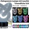Lunartec 3D LED:3D-Hologramm-Lampe Mit Leuchtmotiv "Unendliche Schleife", 7-farbig