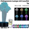 Lunartec 3D Lichter:3D-Hologramm-Lampe Mit Leuchtmotiv "Rosen", 7-farbig