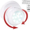 Luminea LED Spots Ohne Kabel:Kabelloser LED-Strahler, Bewegungssensor, 360° Drehbar, 100 Lm, Weiß -Lunartec Shop nx9384 10