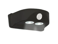 Luminea Türlicht:Batterie-LED-Türleuchte, Bewegungs-/Lichtsensor, 0,4 W, 50 Lm, Schwarz
