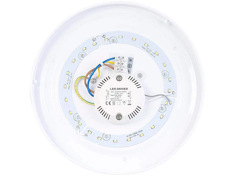 Luminea LED Deckenleuchte Rund:LED-Wand- & Deckenleuchte Mit 720 Lumen, Ø 26 Cm, 12 Watt, Warmweiß 7 Luminea LED Deckenleuchte Rund:LED-Wand- & Deckenleuchte Mit 720 Lumen, Ø 26 Cm, 12 Watt, Warmweiß – Bild 5
