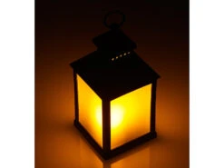 Lunartec LED Laterne Outdoor:LED-Laterne Mit Realistischem Flammenspiel Und Timer, Schwarz -Lunartec Shop nx9606 1