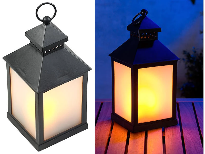 Lunartec Flackerlicht LED:2er Pack LED-Laterne Mit Realistischem Flammenspiel Und Timer 3 Lunartec Flackerlicht LED:2er Pack LED-Laterne Mit Realistischem Flammenspiel Und Timer