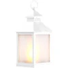 Lunartec Laterne Mit LED Licht:LED-Laterne Mit Realistischem Flammenspiel Und Timer, Weiß -Lunartec Shop nx9607 1 1