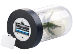 Lunartec LED Rose Im Glas:Edle Kunst-Rose Mit LED-Beleuchtung In Echtglas-Kuppel, Weiß -Lunartec Shop nx9636 5