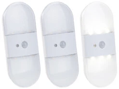PEARL Wandlampe:Batterie-LED-Wandleuchte, Bewegungs & Lichtsensor, 80 Lumen, 3er-Set -Lunartec Shop nx9801 0