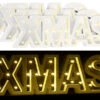 Lunartec LED-Deko Modern:LED-Schriftzug "XMAS" Aus Holz & Spiegeln Mit Timer, 3er-Set