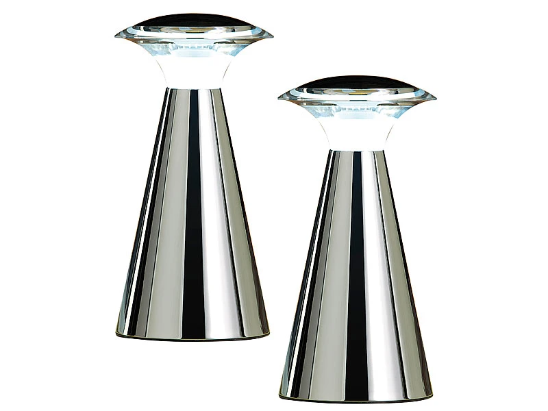 Lunartec Nachttischlampe:Edelstahl LED-Tischleuchte, 2er Set 3 Lunartec Nachttischlampe:Edelstahl LED-Tischleuchte, 2er Set