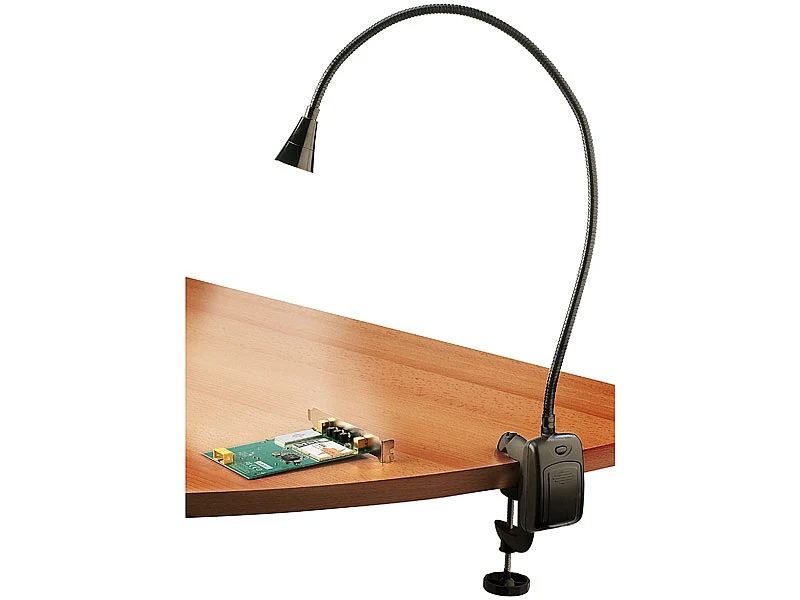 Lunartec Schwanenhalslampe:LED-Grill-, BBQ- & Arbeits- Schwanenhals-Lampe Mit Schraubklemme 3 Lunartec Schwanenhalslampe:LED-Grill-, BBQ- & Arbeits- Schwanenhals-Lampe Mit Schraubklemme