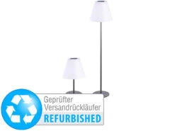 Lunartec Solar Stehlampe Garten:Solar-LED-Tisch- & Stehleuchte, 1,6 W, 50 Lm, IP44 (Versandrückläufer)