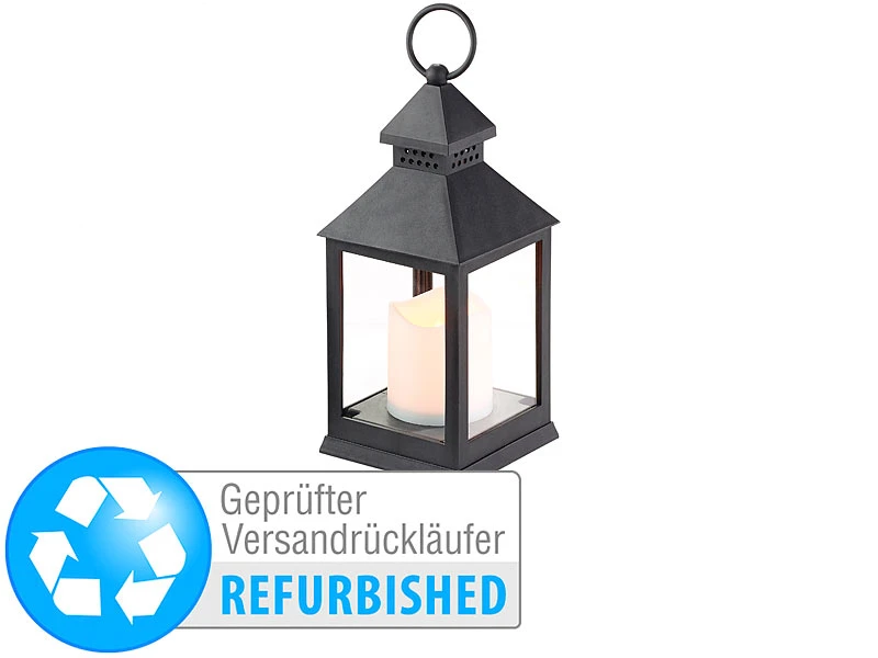 Lunartec Laterne Beleuchtung LED:Laterne Mit Flackernder LED-Kerze Und Timer, Versandrückläufer 3 Lunartec Laterne Beleuchtung LED:Laterne Mit Flackernder LED-Kerze Und Timer, Versandrückläufer