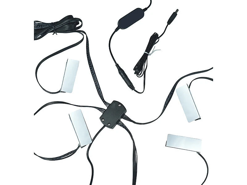 Luminea Home Control Beleuchtung Glasboden:2er-Set WLAN-LED-Glasbodenbeleuchtungen, 4 Klammern, 12 RGBW-LEDs, App 9 Luminea Home Control Beleuchtung Glasboden:2er-Set WLAN-LED-Glasbodenbeleuchtungen, 4 Klammern, 12 RGBW-LEDs, App – Bild 7