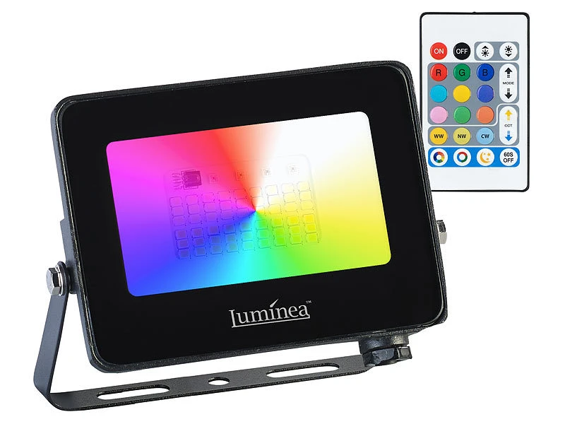 Luminea LED Strahler Bunt:2er-Set Wetterfeste Outdoor-Fluter, RGB-CCT-LEDs, 15 W, 1.250 Lm, IP65 15 Luminea LED Strahler Bunt:2er-Set Wetterfeste Outdoor-Fluter, RGB-CCT-LEDs, 15 W, 1.250 Lm, IP65 – Bild 13