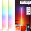 Luminea Home Control LED Stehleuchte:2er-Set WLAN-Steh-/Eck-Leuchten Mit RGB-CCT-IC-LEDs, 12 W, App, Weiß
