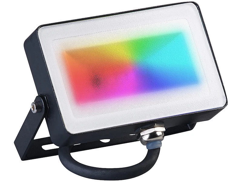 Luminea RGB LED:Wetterfester RGBW-LED-Fluter, 16 Farben & Weiß, 10 W, 750 Lm, IP65 17 Luminea RGB LED:Wetterfester RGBW-LED-Fluter, 16 Farben & Weiß, 10 W, 750 Lm, IP65 – Bild 15