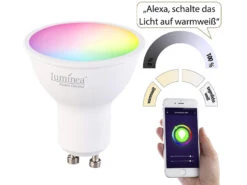 Luminea GU10 RGB:3er-Set Alu-Einbaustrahler-Rahmen Mit WLAN-LED-Spots, 350 Lm, App 22 Luminea GU10 RGB:3er-Set Alu-Einbaustrahler-Rahmen Mit WLAN-LED-Spots, 350 Lm, App -Lunartec Shop zx2993 3 1
