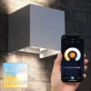 Hama Wand Lampen:WLAN-Wandleuchte Mit CCT-LED, App, Sprach-Steuerung, 10x10x10 Cm, IP44