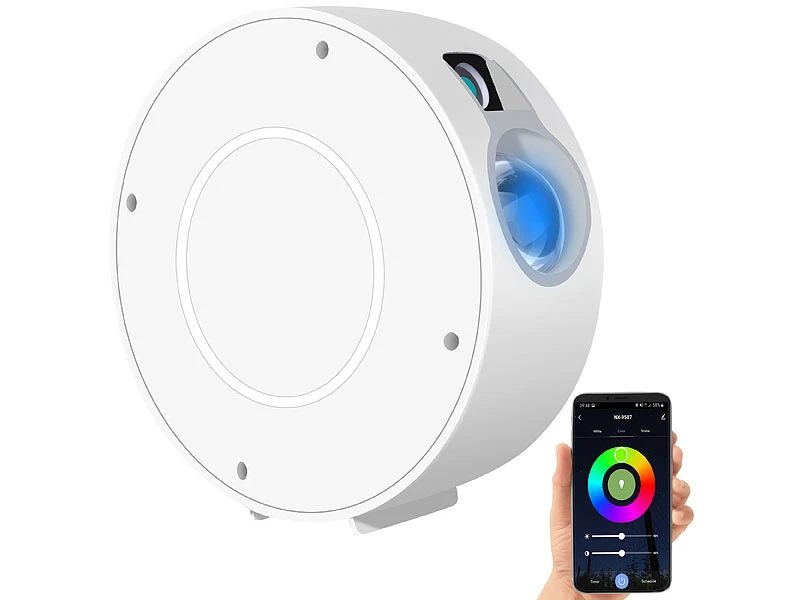Lunartec Sternhimmelprojektor:Laser-3D-Sternenhimmel-Projektor, RGB-LEDs, Sprach-/Zeitsteuerung, App 5 Lunartec Sternhimmelprojektor:Laser-3D-Sternenhimmel-Projektor, RGB-LEDs, Sprach-/Zeitsteuerung, App – Bild 3