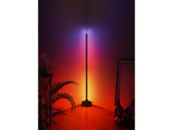 Luminea Home Control LED Wohnzimmerleuchten:2er-Set WLAN-Steh-/Eck-Leuchten Mit RGB-CCT-IC-LEDs, 12W, App, Schwarz -Lunartec Shop zx5123 22 1