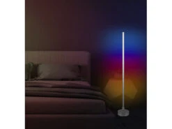 Luminea Home Control Eckleuchte:WLAN-Steh-/Eck-Leuchte Mit RGBW-IC-LEDs, 12 W, Dimmbar, App, Weiß -Lunartec Shop zx5124 12 2