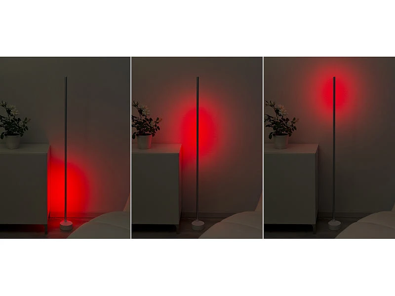 Luminea Home Control Eck Stehlampe:4er-Set WLAN-Steh-/Eck-Leuchten Mit RGB-CCT-IC-LEDs, 12W, Dimmbar, App 12 Luminea Home Control Eck Stehlampe:4er-Set WLAN-Steh-/Eck-Leuchten Mit RGB-CCT-IC-LEDs, 12W, Dimmbar, App – Bild 10