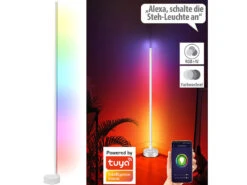 Luminea Home Control Eckleuchte:WLAN-Steh-/Eck-Leuchte Mit RGBW-IC-LEDs, 12 W, Dimmbar, App, Weiß -Lunartec Shop zx5124 8 2