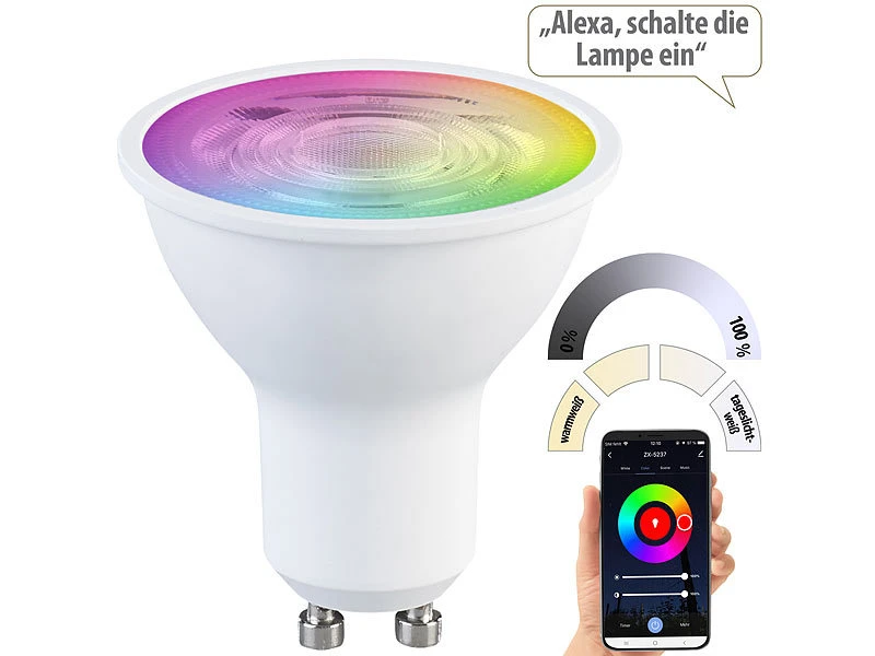 Luminea Einbaufassung:3er-Set Alu-Einbaustrahler-Rahmen, Schwarz, Inkl. ZigBee-LED-Spots 7 Luminea Einbaufassung:3er-Set Alu-Einbaustrahler-Rahmen, Schwarz, Inkl. ZigBee-LED-Spots – Bild 5