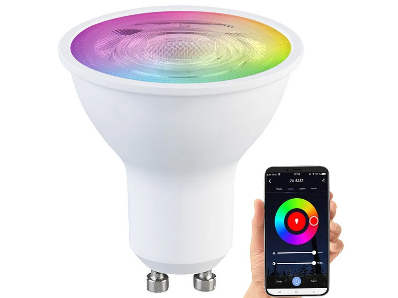 Luminea Lampen Spot:Schwenkbarer Alu-Wand- & Deckenspot, Schwarz, Mit ZigBee-LED-Spot 6 Luminea Lampen Spot:Schwenkbarer Alu-Wand- & Deckenspot, Schwarz, Mit ZigBee-LED-Spot – Bild 5