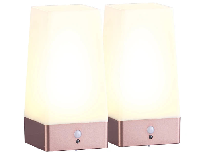 Lunartec LED Akku Tischleuchte:2er-Set LED-Akku-Tischlampen Mit PIR-Bewegungs-Sensor, USB, Warmweiß 4 Lunartec LED Akku Tischleuchte:2er-Set LED-Akku-Tischlampen Mit PIR-Bewegungs-Sensor, USB, Warmweiß – Bild 2