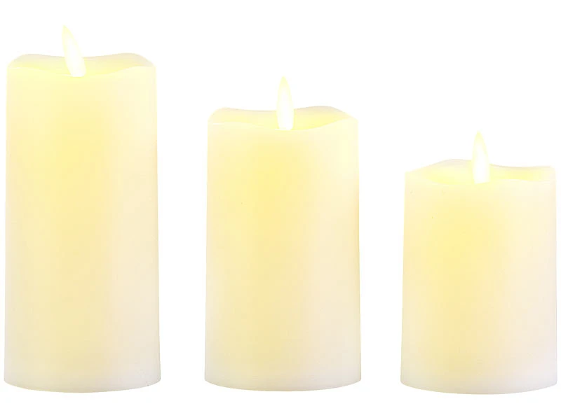 Britesta LED Kerze Outdoor:6er-Set Flackernde LED-Kerzen, Dimmbar, 3 Größen, Fernbedienung, IP44 8 Britesta LED Kerze Outdoor:6er-Set Flackernde LED-Kerzen, Dimmbar, 3 Größen, Fernbedienung, IP44 – Bild 6