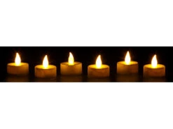 Britesta LED Kerzen:6er-Set LED-Teelichter Mit Täuschend Echter Flackernder Flamme & Timer