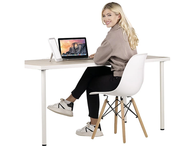 Lunartec Sonnenlichtlampe:CCT-LED-Tageslichtlampe, 10.000 Lux, Dimmbar, Timer, USB-C, 3000-6500K 9 Lunartec Sonnenlichtlampe:CCT-LED-Tageslichtlampe, 10.000 Lux, Dimmbar, Timer, USB-C, 3000-6500K – Bild 7