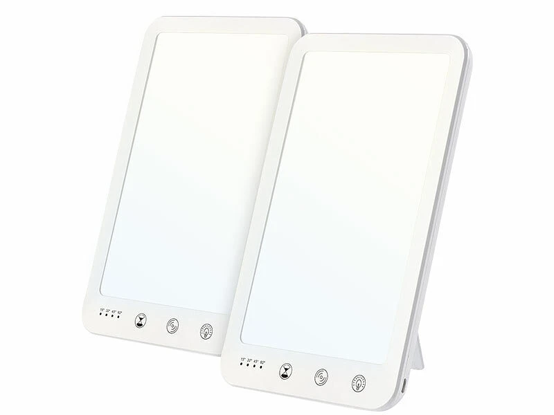 Lunartec LED Tageslicht:2er-Set CCT-LED-Tageslichtlampe, 10.000 Lux, Timer, USB-C, 3000-6500K 6 Lunartec LED Tageslicht:2er-Set CCT-LED-Tageslichtlampe, 10.000 Lux, Timer, USB-C, 3000-6500K – Bild 4