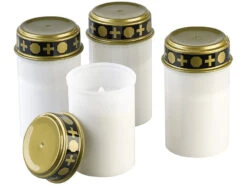 PEARL Grabschmuck:4er-Set Flackernde LED-Grablicht-Kerzen, Batteriebetrieb, 12 Cm, Weiß -Lunartec Shop zx6208 2