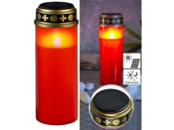 PEARL Solar Grabkerze:2er-Set Große Solar-LED-Grablichter Mit Dauerlicht, Rot -Lunartec Shop zx6217 4 1