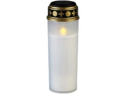 PEARL Grabkerzen LED Solar:2er-Set Große Solar-LED-Grablichter Mit Dauerlicht, Weiß -Lunartec Shop zx6218 1 2