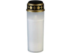 PEARL Grabkerzen LED Solar:2er-Set Große Solar-LED-Grablichter Mit Dauerlicht, Weiß -Lunartec Shop zx6218 2 2